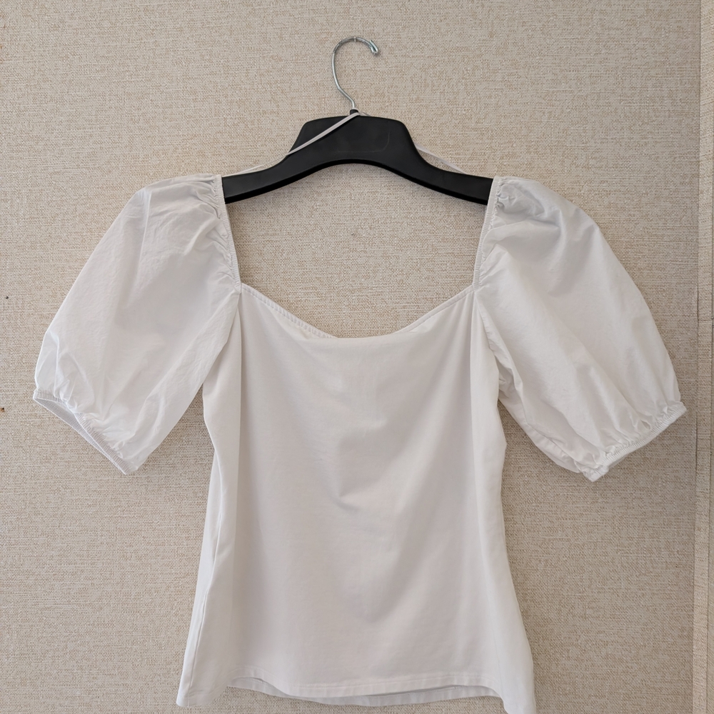 H&M White Puff Sleeve Top - Picture 2 of 4